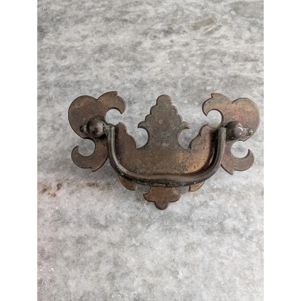 3.5in Brass Handle Bail Drawer Pull - VTG